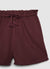Linen blend shorts with fringed hem