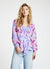 Blouse with ruffles and floral print