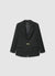 Single-breasted jacket with metal buckle