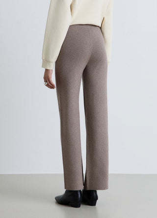 Straight-leg knit trousers