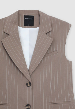 Pinstriped single-breasted waistcoat