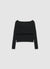 Uni-Farbene Schulterfreie Strickjacke