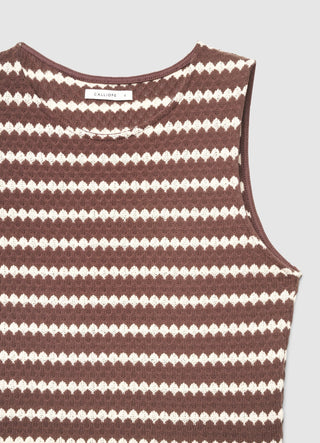 Top aus gestreiftem Strickstoff