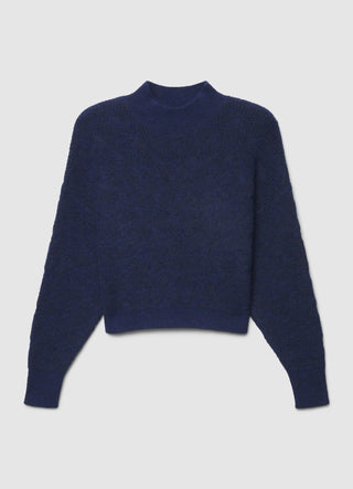 Rundhalsausschnitt Strickpullover mit Zopfmuster