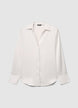 V-neck faux satin shirt - M
