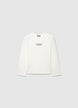 T-shirt a maniche lunghe con ricamo e scritta - XS
