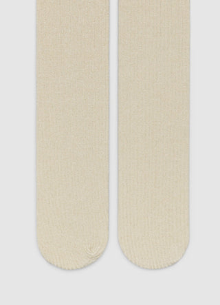 Ribbed tights with a shimmering effect