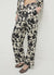 Patterned satin-like trousers