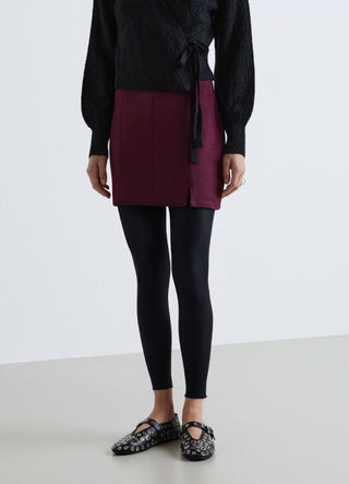 Gonna miniskirt effetto suede con zip laterale