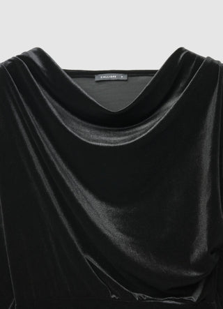 Abito midi drappeggiato in ciniglia