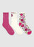 Pack 3 calze con fantasia smile ed effetto luccicante