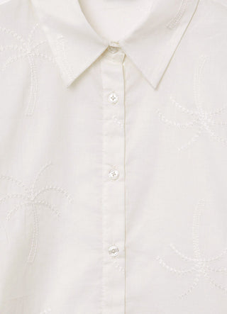 Shirt with palm embroidery