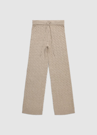 Long palazzo gym trousers with braided drawstring