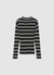 Striped T-shirt with a high neck
