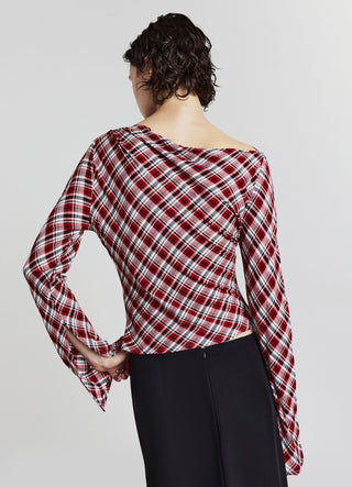 Patterned shawl collar blouse