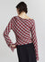 Patterned shawl collar blouse