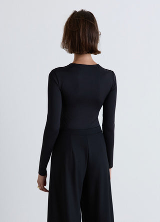 Long-sleeve crew neck bodysuit