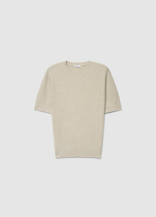 Solid colour knitted fabric T-shirt