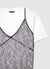 T-shirt con top in pizzo sovrapposto