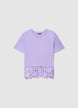 T-shirt with sangallo hem - XS