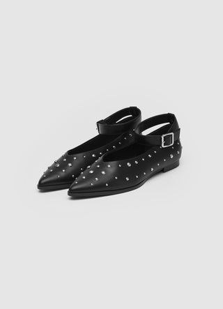 Ballerinas mit Nieten und Riemchen