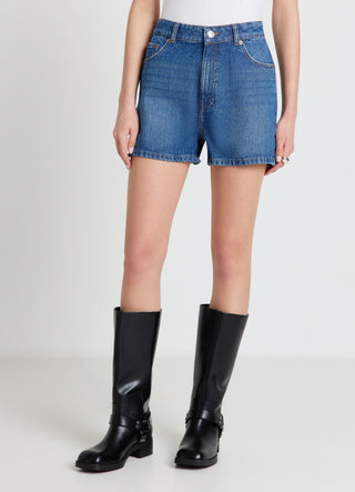 Bermuda in denim a vita alta