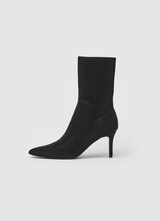Strappy stiletto heel with rhinestones