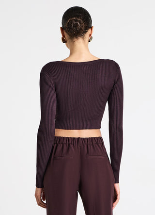 Cross-over ribbed jumper