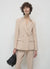 Double-breasted satin-like collar jacket