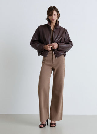 Jeans wide leg con strass