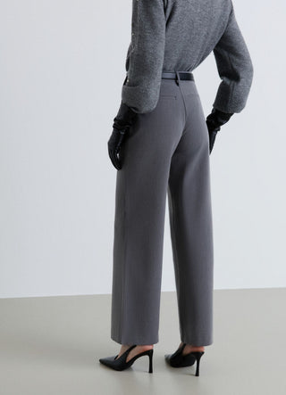 Melange palazzo trousers without pleats