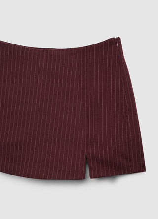 Pinstriped skort with slit