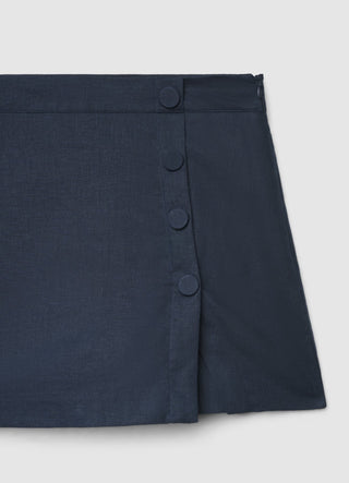 Skort with side buttons