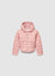 Quilted padded jacket with hearts and hood