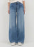Jeans wide leg con fusciacca