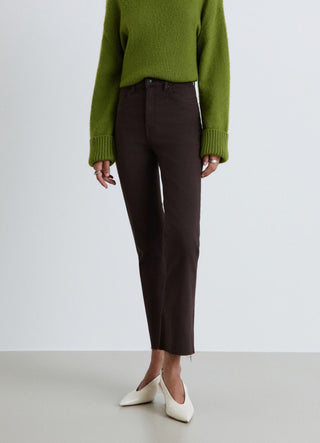 Solid-colour cropped flare jeans