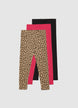 Pack 3 leggings tinta unita e fantasia - 6-7