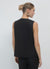 Gilet gessato con abbottonatura alta