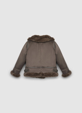 Veste biker avec doublure effet mouton