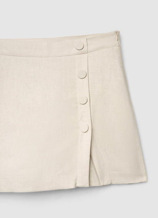Skort with side buttons
