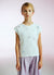 T-shirt with floral appliqués and rhinestones