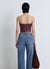 Strapless bustier top with zip closure