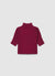 Top with crater neckline and three-quarter sleeves