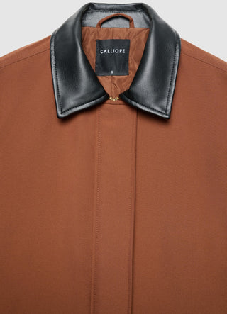 Giacca con colletto effetto pelle e tasche con patta