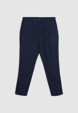 Linen-blend chino trousers