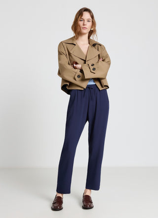 Pantaloni lunghi con vita elasticizzata e coulisse