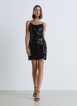 Robe courte bandeau à sequins