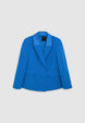 Double-breasted satin-like collar jacket - L