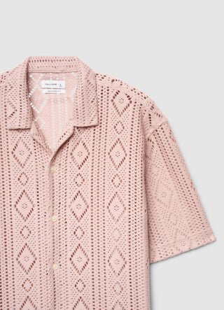 Camicia bowling traforata con motivo etnico