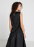 Asymmetric faux satin top with buckle